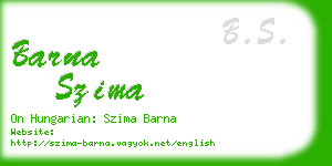 barna szima business card